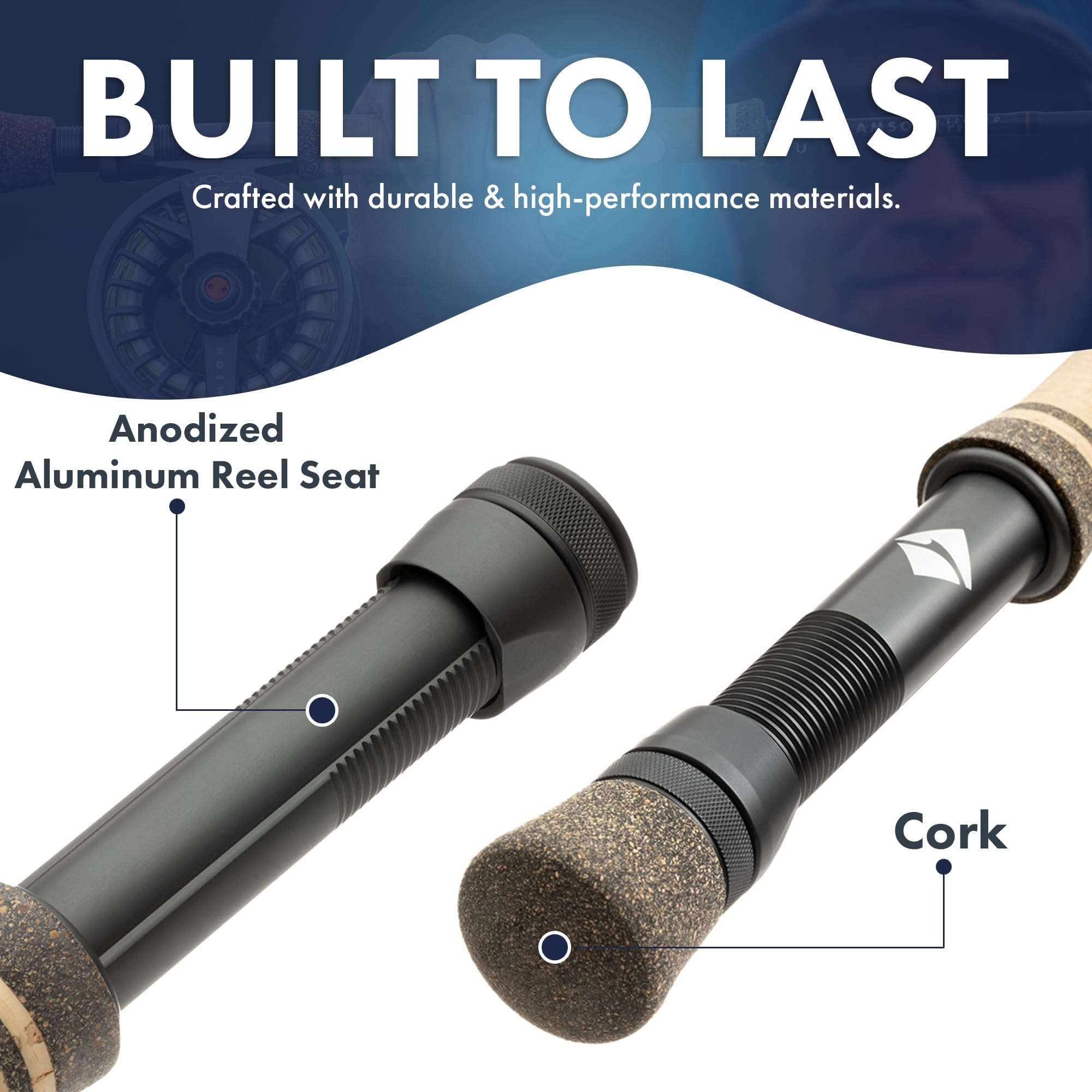 LAMSON | Liquid Combo Fly Fishing Rod and Reel Pre Spooled | Cordura Travel Tube & Padded Reel Case | U.S. Made Fly line | Medium Fast Action 9 Foot 4-Piece | 5wt + 8wt with Fighting Butt