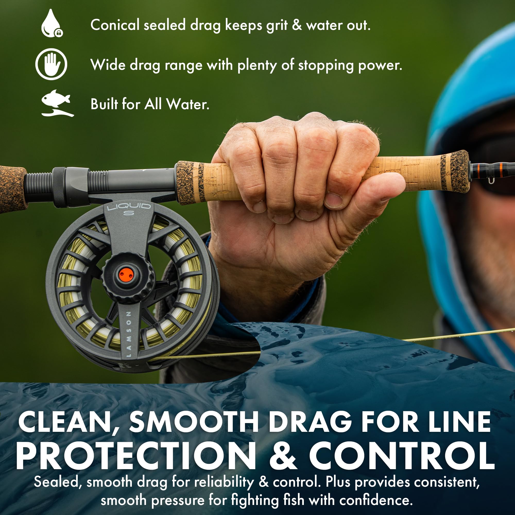 LAMSON | Liquid Combo Fly Fishing Rod and Reel Pre Spooled | Cordura Travel Tube & Padded Reel Case | U.S. Made Fly line | Medium Fast Action 9 Foot 4-Piece | 5wt + 8wt with Fighting Butt