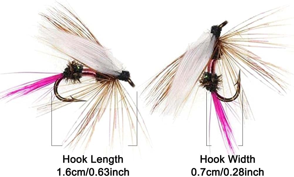 Handmade Fly Fishing Kit, 50/114 Pcs with Dry/Wet Flies, Streamers, Fly Assortment for Trout &amp; Bass Fishing - 50 Pcs/Set, 6 Mixed Styles