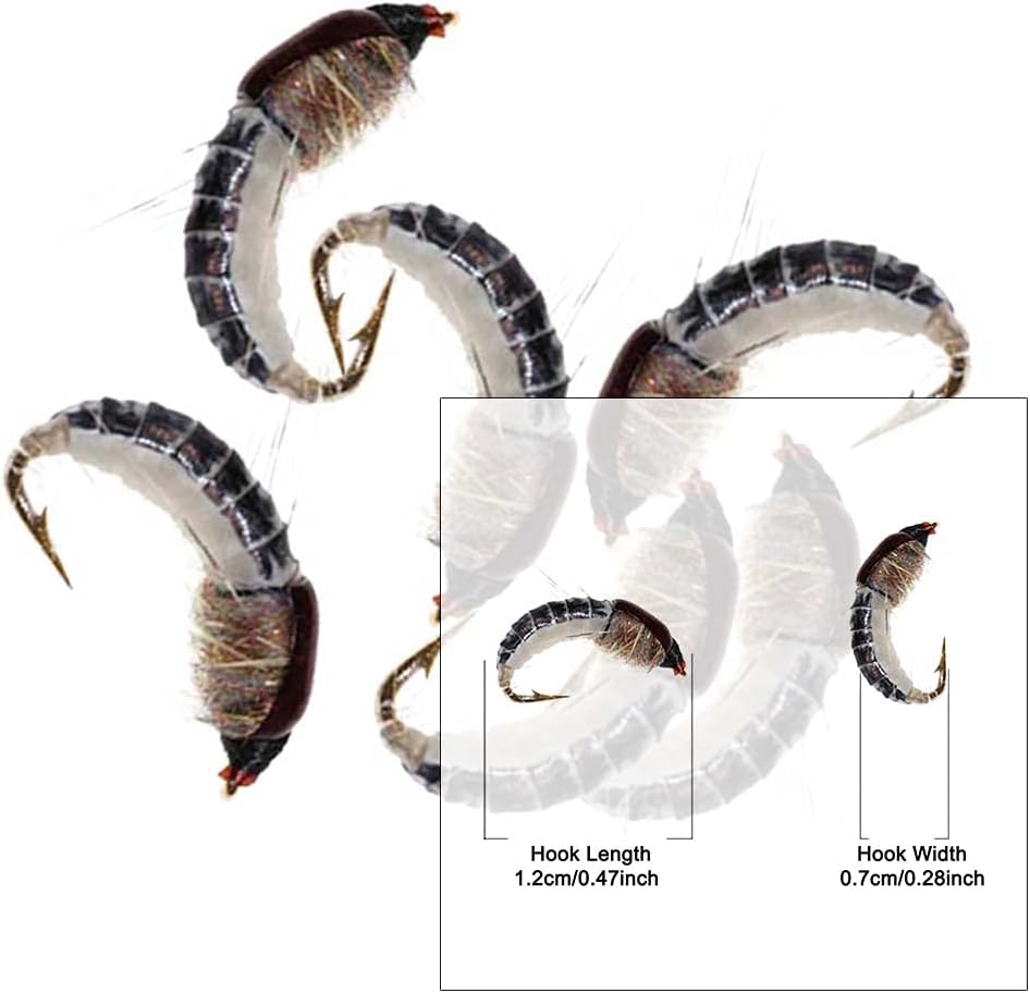 Handmade Fly Fishing Kit, 50/114 Pcs with Dry/Wet Flies, Streamers, Fly Assortment for Trout &amp; Bass Fishing - 50 Pcs/Set, 6 Mixed Styles