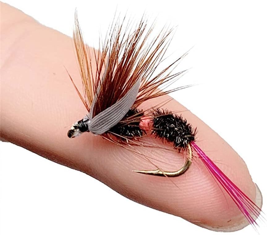 Handmade Fly Fishing Kit, 50/114 Pcs with Dry/Wet Flies, Streamers, Fly Assortment for Trout &amp; Bass Fishing - 50 Pcs/Set, 6 Mixed Styles