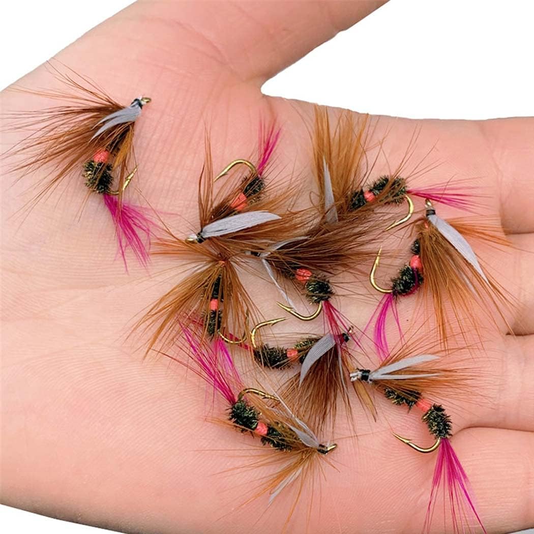 Handmade Fly Fishing Kit, 50/114 Pcs with Dry/Wet Flies, Streamers, Fly Assortment for Trout &amp; Bass Fishing - 50 Pcs/Set, 6 Mixed Styles