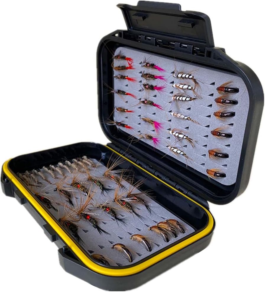 Handmade Fly Fishing Kit, 50/114 Pcs with Dry/Wet Flies, Streamers, Fly Assortment for Trout &amp; Bass Fishing - 50 Pcs/Set, 6 Mixed Styles