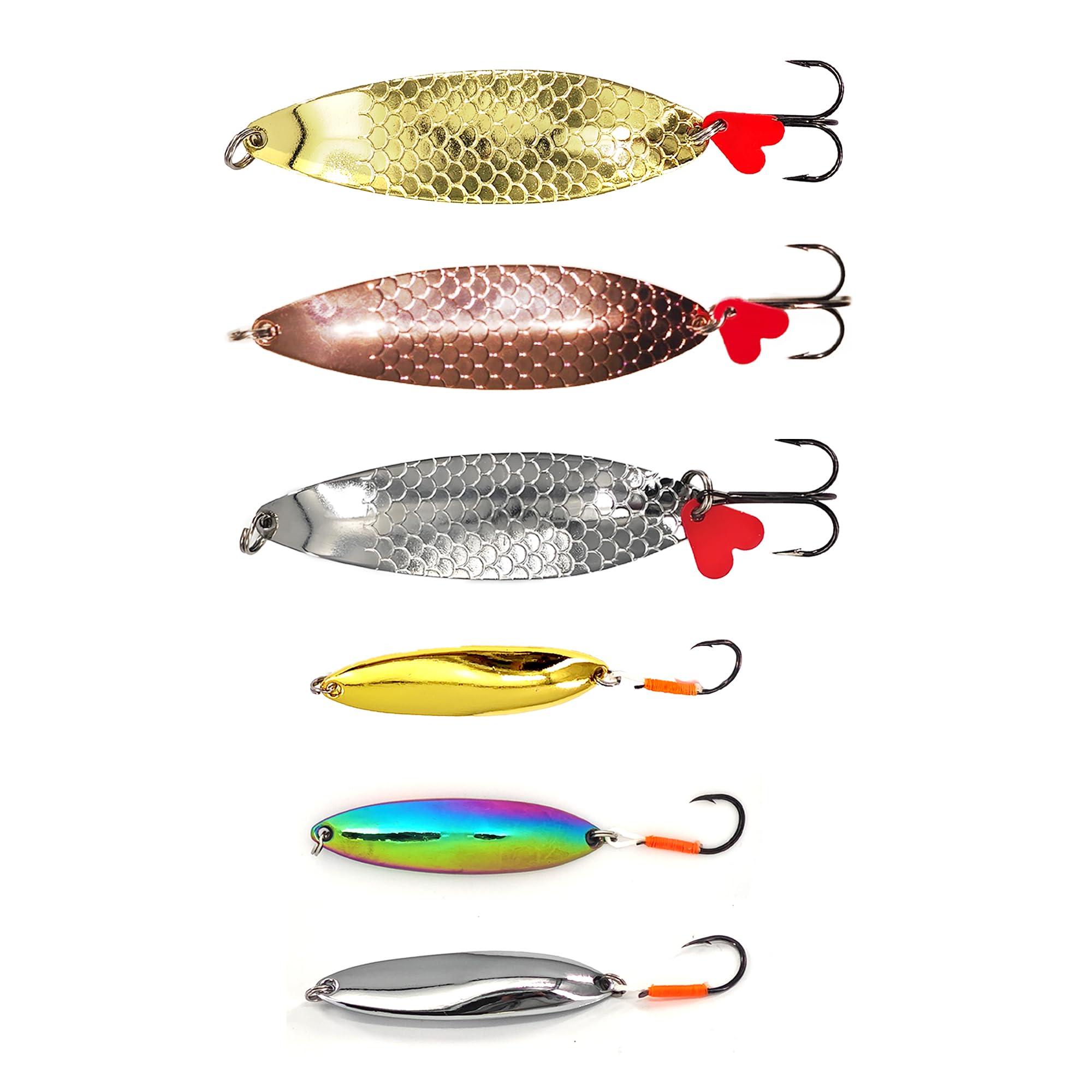 Fishing Lures for Saltwater/Freshwater, Metal Trout Lures for Bass Walleye Pike, 5g Fishing Spoon with Single Hook
