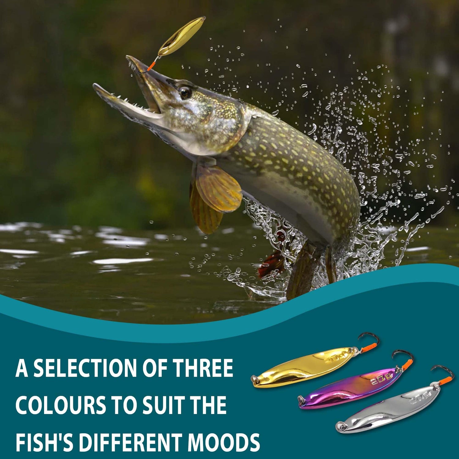 Fishing Lures for Saltwater/Freshwater, Metal Trout Lures for Bass Walleye Pike, 5g Fishing Spoon with Single Hook