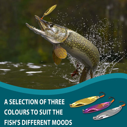 Fishing Lures for Saltwater/Freshwater, Metal Trout Lures for Bass Walleye Pike, 5g Fishing Spoon with Single Hook