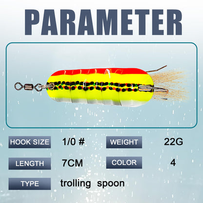 Fishing Lures for Saltwater/Freshwater, Metal Trout Lures for Bass Walleye Pike, 5g Fishing Spoon with Single Hook