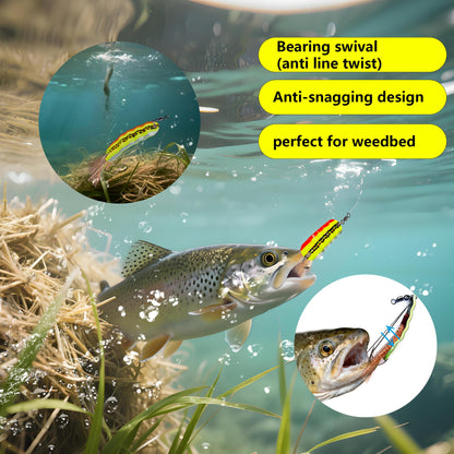 Fishing Lures for Saltwater/Freshwater, Metal Trout Lures for Bass Walleye Pike, 5g Fishing Spoon with Single Hook