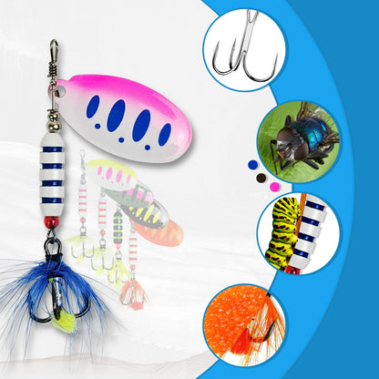 Fishing Lures for Saltwater/Freshwater, Metal Trout Lures for Bass Walleye Pike, 5g Fishing Spoon with Single Hook