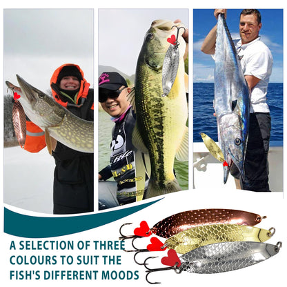 Fishing Lures for Saltwater/Freshwater, Metal Trout Lures for Bass Walleye Pike, 5g Fishing Spoon with Single Hook