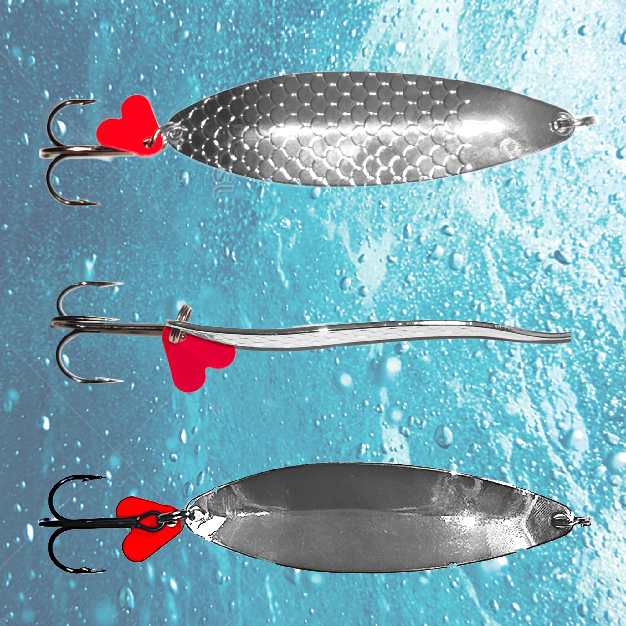 Fishing Lures for Saltwater/Freshwater, Metal Trout Lures for Bass Walleye Pike, 5g Fishing Spoon with Single Hook