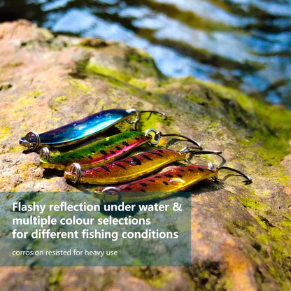 Fishing Lures for Saltwater/Freshwater, Metal Trout Lures for Bass Walleye Pike, 5g Fishing Spoon with Single Hook