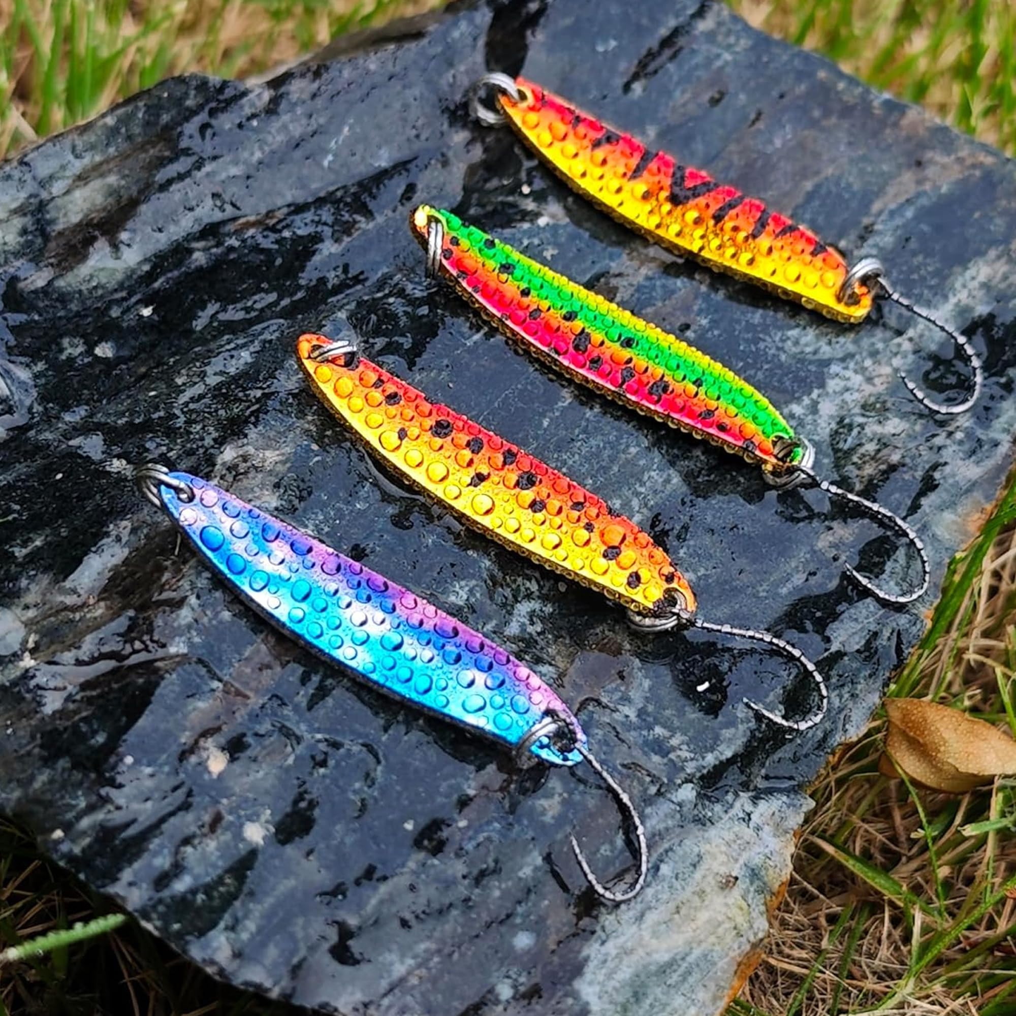 Fishing Lures for Saltwater/Freshwater, Metal Trout Lures for Bass Walleye Pike, 5g Fishing Spoon with Single Hook