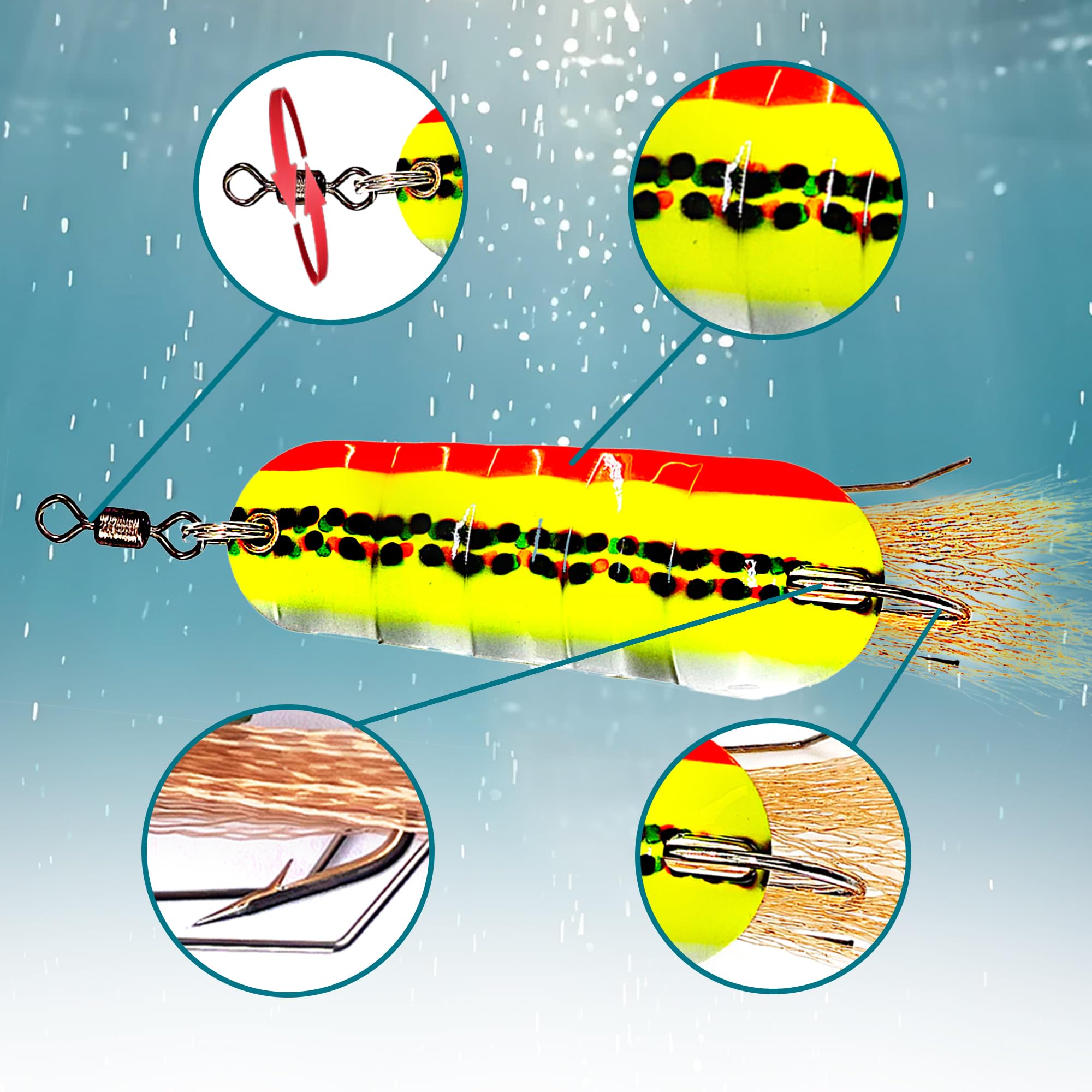 Fishing Lures for Saltwater/Freshwater, Metal Trout Lures for Bass Walleye Pike, 5g Fishing Spoon with Single Hook