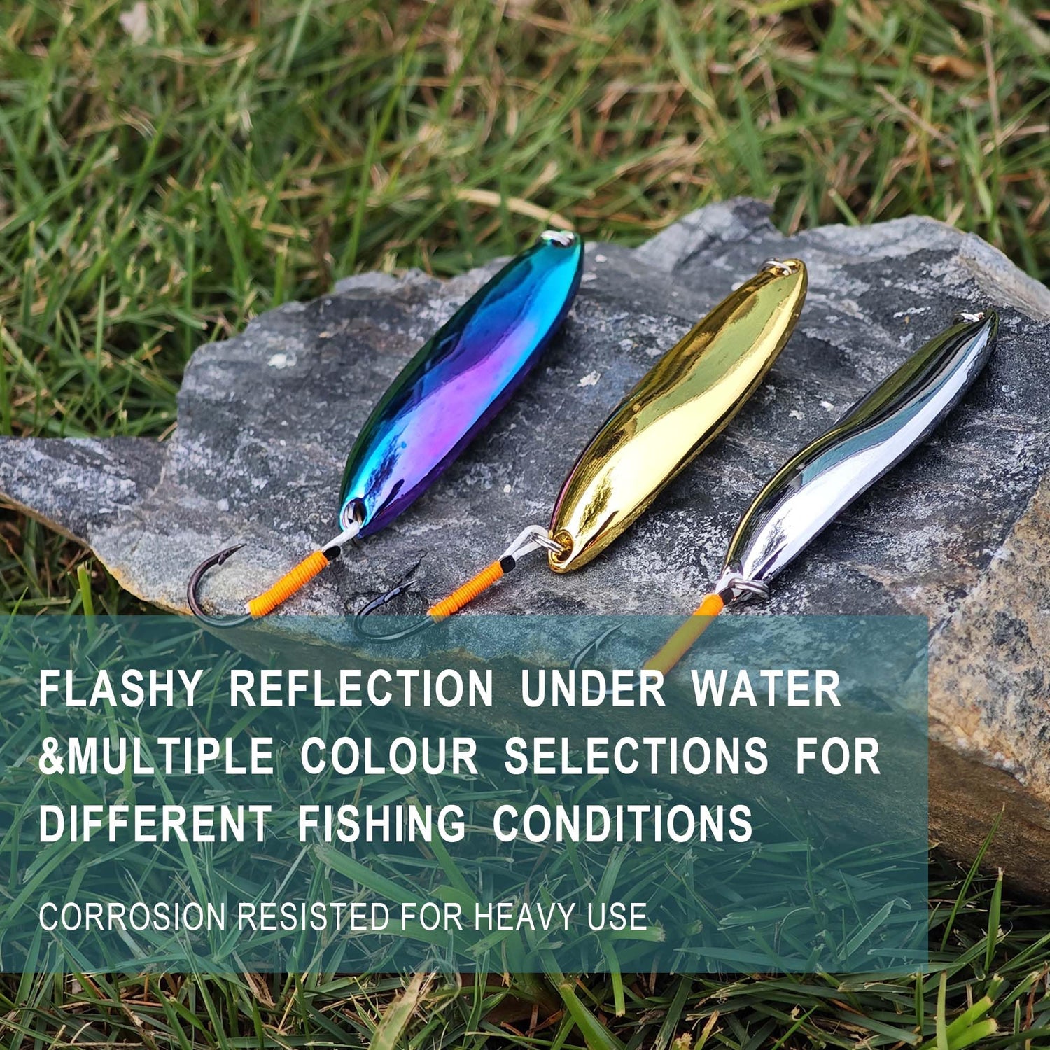 Fishing Lures for Saltwater/Freshwater, Metal Trout Lures for Bass Walleye Pike, 5g Fishing Spoon with Single Hook